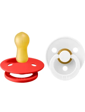 BIBS Pacifier Original COLOUR Latex 2 PK Strawberry / White (Min. of 2 PK, multiples of 2 PK)