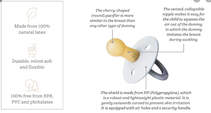 BIBS Pacifier Original COLOUR Latex 2 PK Vanilla Glow/Dark Oak Glow (Min. of 2 PK, multiples of 2 PK)