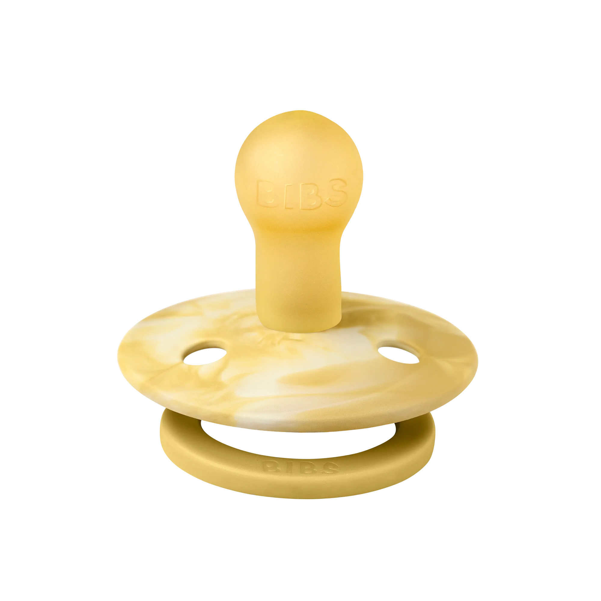 BIBS Pacifier Original COLOUR TIE-DYE Latex 2 PK Mustard / Ivory (Min. of 2 PK, multiples of 2 PK)