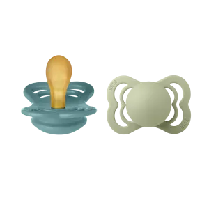 BIBS Pacifier SUPREME Latex 2 PK Island Sea / Sage (Min. of 2 PK, multiples of 2 PK)