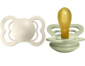 BIBS Pacifier SUPREME Latex 2 PK Ivory / Sage (Min. of 2 PK, multiples of 2 PK)