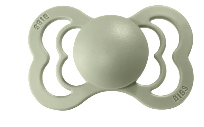 BIBS Pacifier SUPREME Latex 2 PK Ivory / Sage (Min. of 2 PK, multiples of 2 PK)