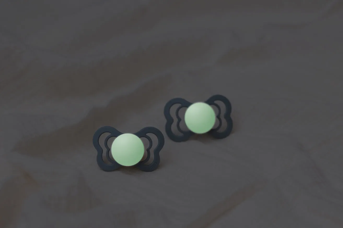 BIBS Pacifier Supreme Latex 2 PK Sage GLOW / Cloud GLOW (Min. of 2 PK, multiples of 2 PK)