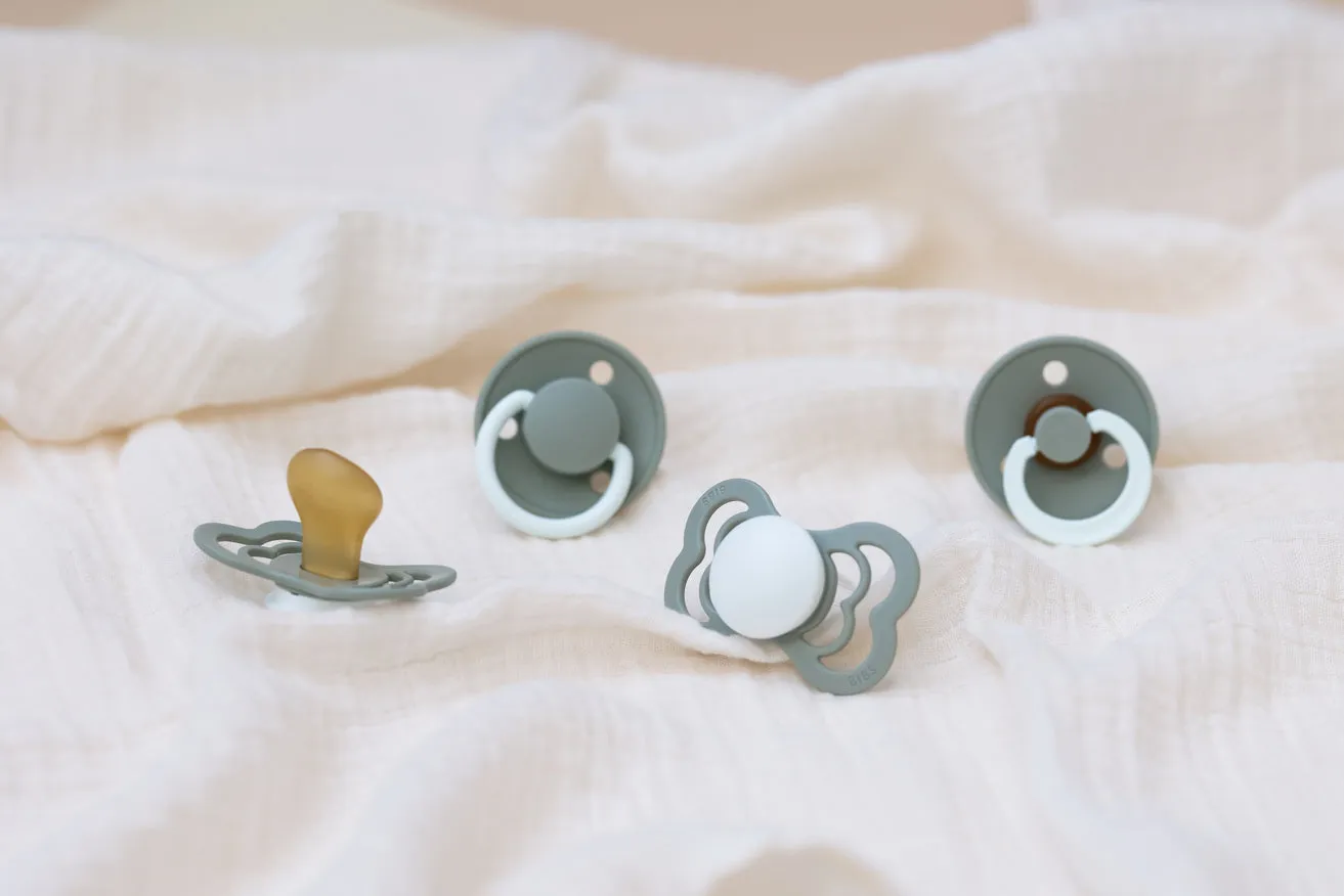 BIBS Pacifier Supreme Latex 2 PK Sage GLOW / Cloud GLOW (Min. of 2 PK, multiples of 2 PK)
