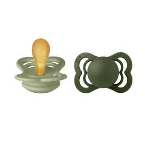 BIBS Pacifier SUPREME Latex 2 PK Sage / Hunter Green (Min. of 2 PK, multiples of 2 PK)