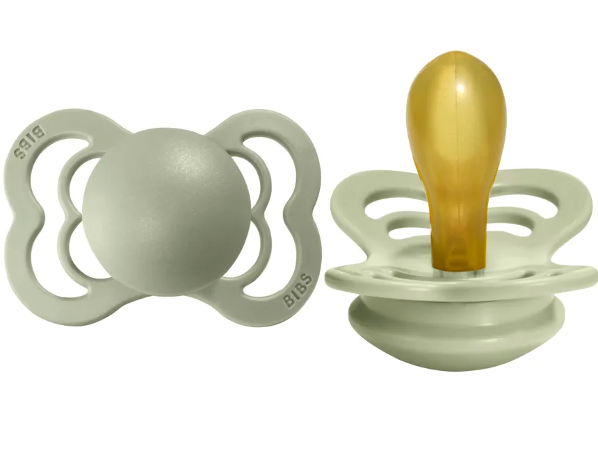 BIBS Pacifier SUPREME Latex 2 PK Sage (Min. of 2 PK, multiples of 2 PK)
