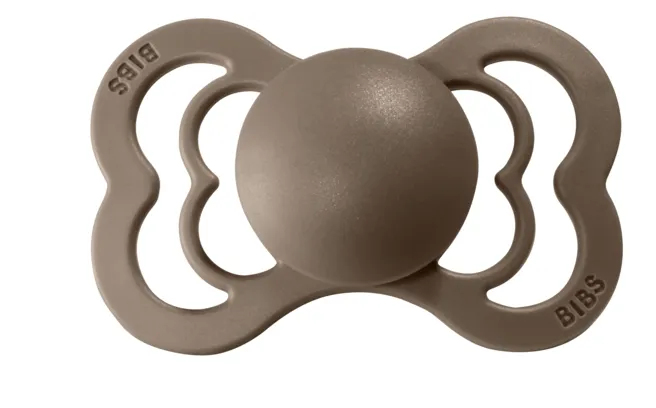 BIBS Pacifier SUPREME Latex 2 PK Vanilla / Dark Oak (Min. of 2 PK, multiples of 2 PK)