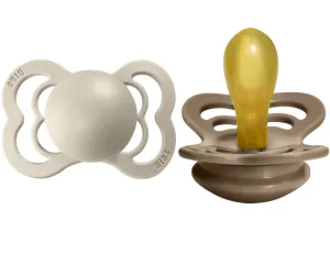 BIBS Pacifier SUPREME Latex 2 PK Vanilla / Dark Oak (Min. of 2 PK, multiples of 2 PK)