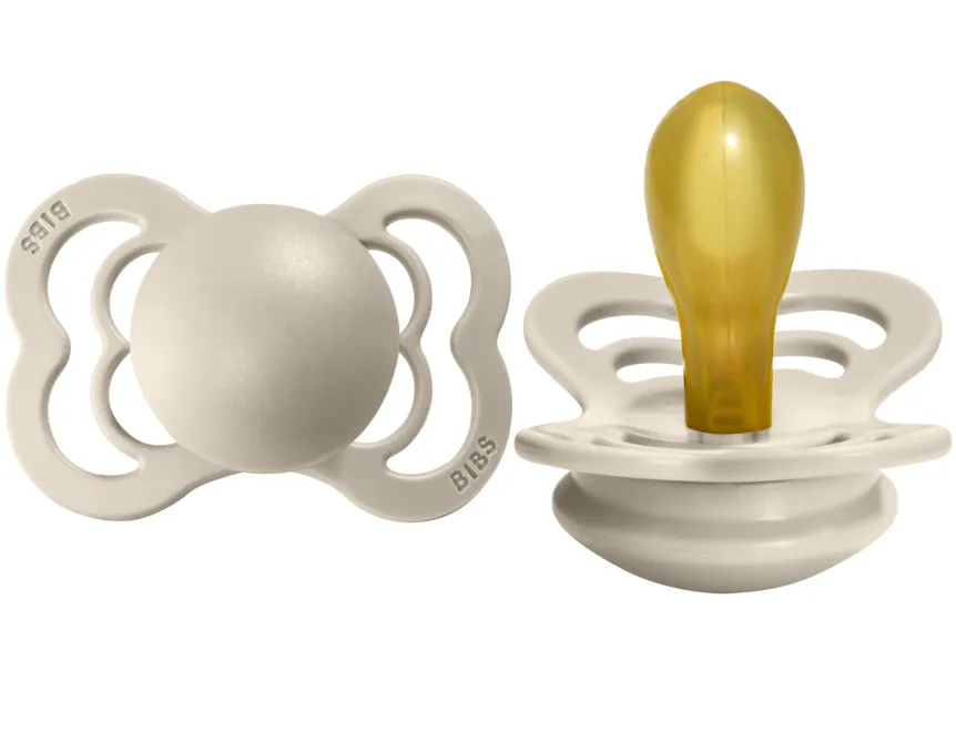 BIBS Pacifier SUPREME Latex 2 PK Vanilla (Min. of 2 PK, multiples of 2 PK)