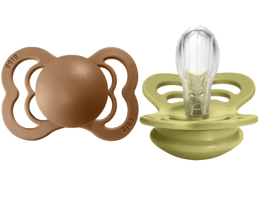 BIBS Pacifier SUPREME Silicone 2 PK Earth / Meadow (Min. of 2 PK, multiples of 2 PK)