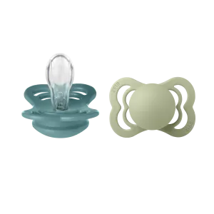 BIBS Pacifier SUPREME Silicone 2 PK Island Sea / Sage (Min. of 2 PK, multiples of 2 PK)