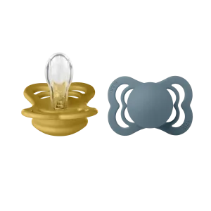 BIBS Pacifier SUPREME Silicone 2 PK Mustard/Petrol (Min. of 2 PK, multiples of 2 PK)