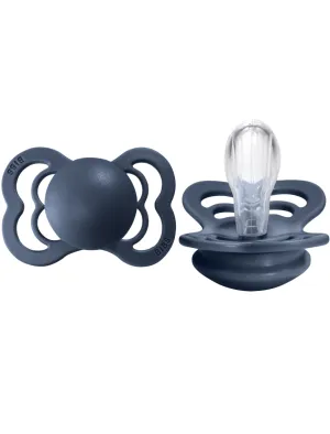 BIBS Pacifier SUPREME Silicone 2 PK Steel Blue (Min. of 2 PK, multiples of 2 PK)