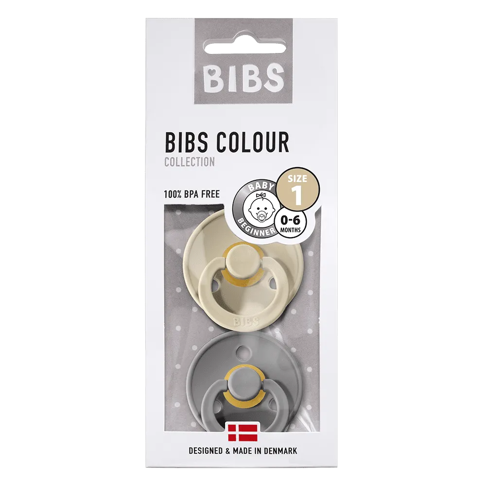 Bibs Twin Dummy Pack Size 1 - Smoke / Sand