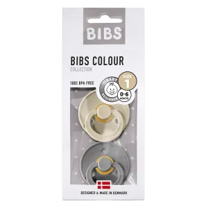 Bibs Twin Dummy Pack Size 1 - Smoke / Sand