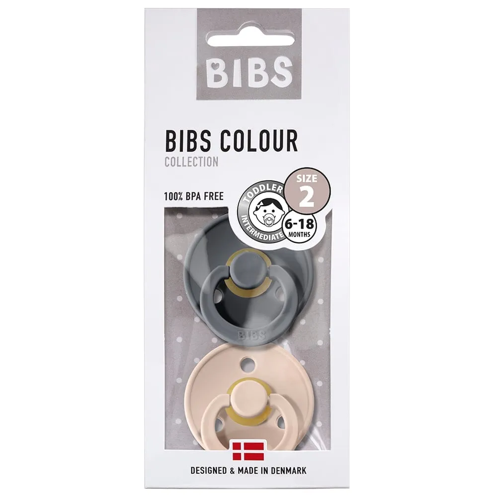 Bibs Twin Dummy Pack Size 2 - Iron/Blush