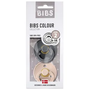 Bibs Twin Dummy Pack Size 2 - Iron/Blush