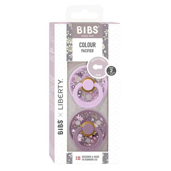 BIBS X Liberty Latex Pacifier 2-Pack (Chamomile Lawn Violet Sky Mix)