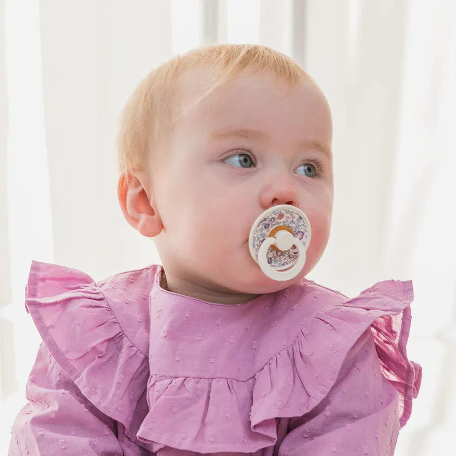 BIBS X Liberty Latex Pacifier 2-Pack (Chamomile Lawn Violet Sky Mix)
