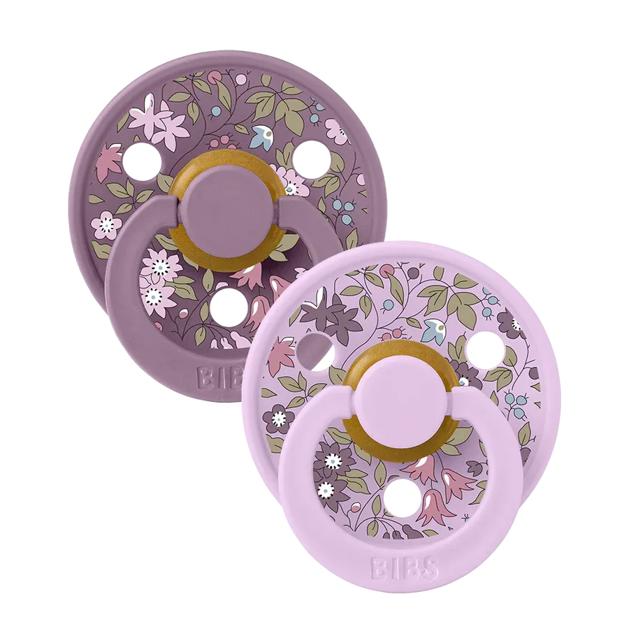 BIBS X Liberty Latex Pacifier 2-Pack (Chamomile Lawn Violet Sky Mix)