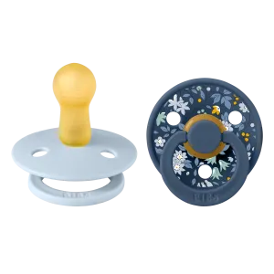 BIBS x Liberty Pacifier Original COLOUR Latex 2 PK Chamomile Lawn Baby Blue Mix (Min. of 2 PK, multiples of 2 PK)