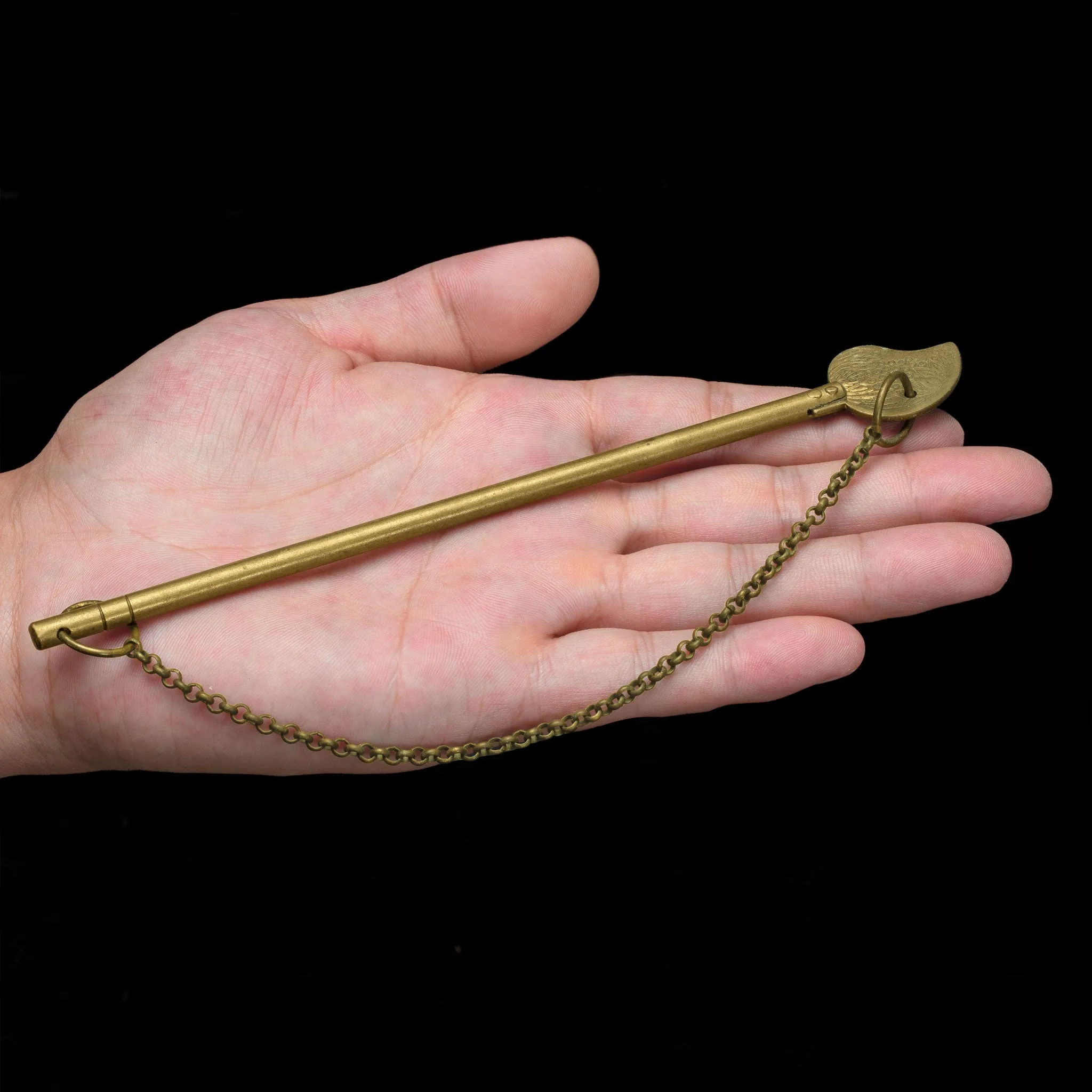 Bird Tail Brass Key with Chain 5.8" - Set of 2