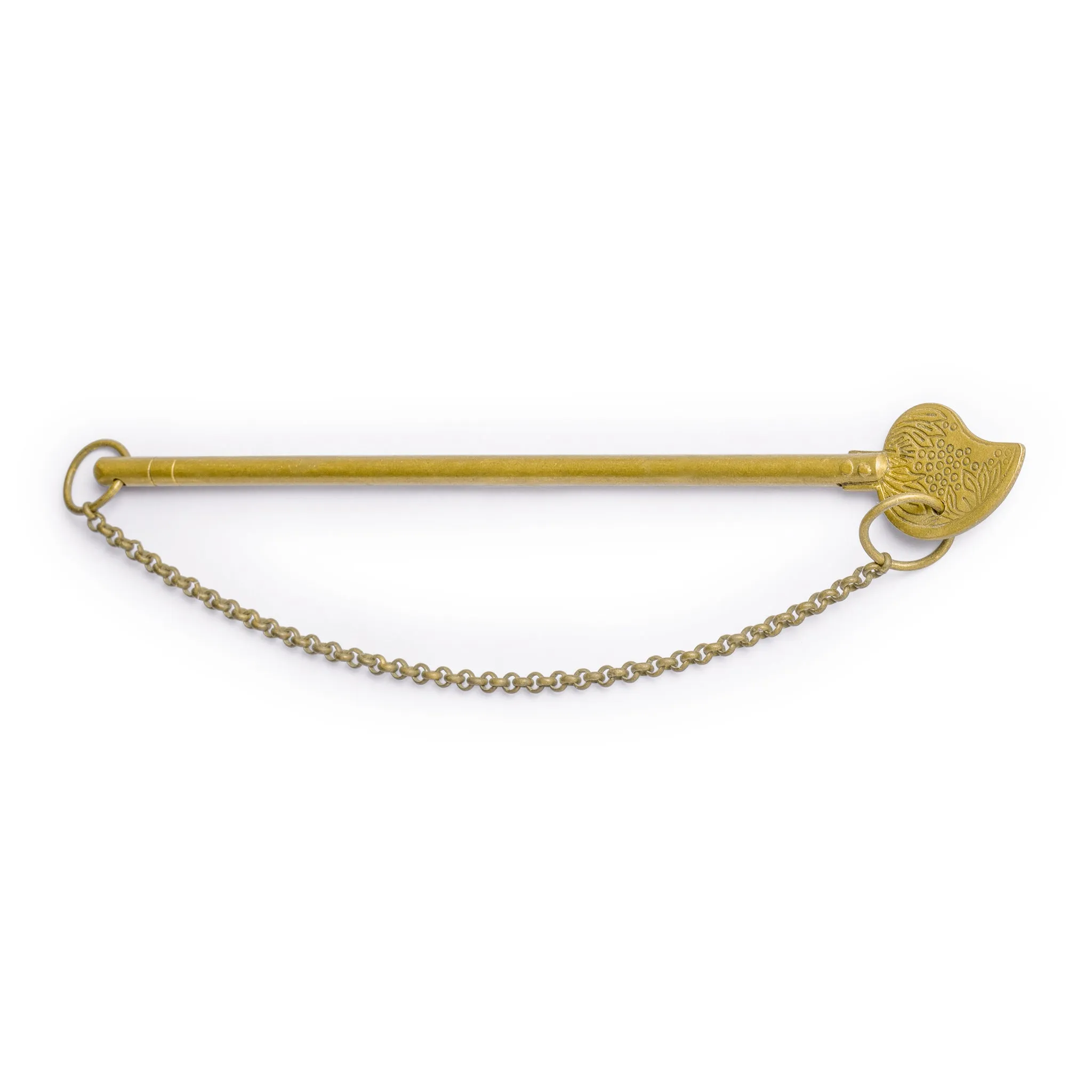 Bird Tail Brass Key with Chain 5.8" - Set of 2