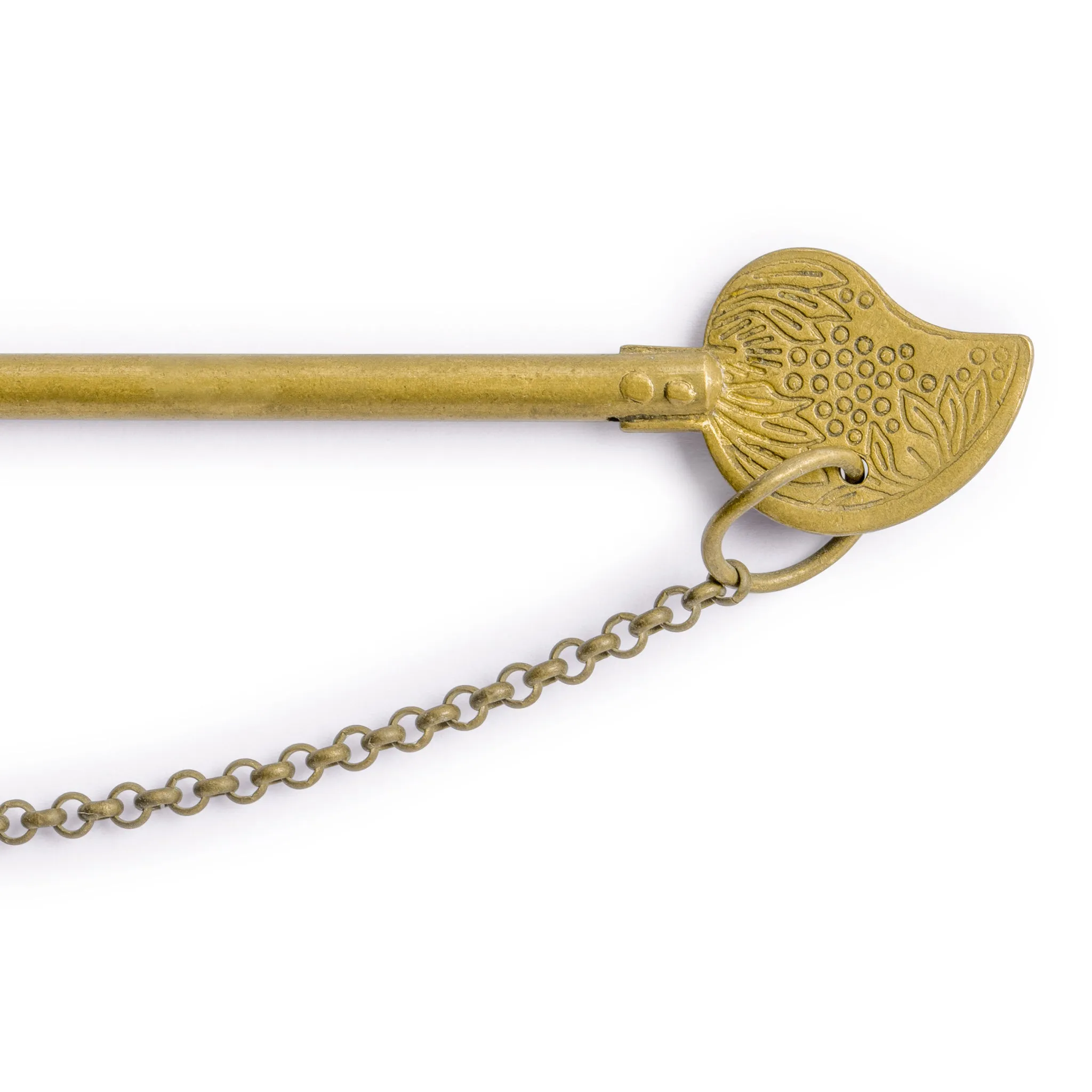 Bird Tail Brass Key with Chain 5.8" - Set of 2
