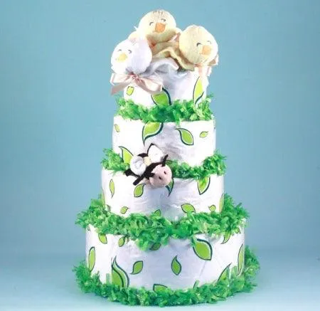 Birds & Bees Diaper Cake Baby Gift