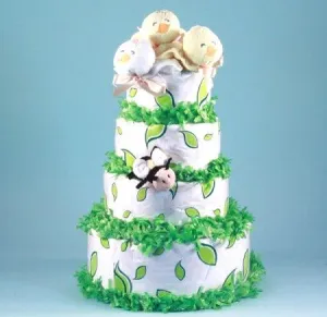 Birds & Bees Diaper Cake Baby Gift
