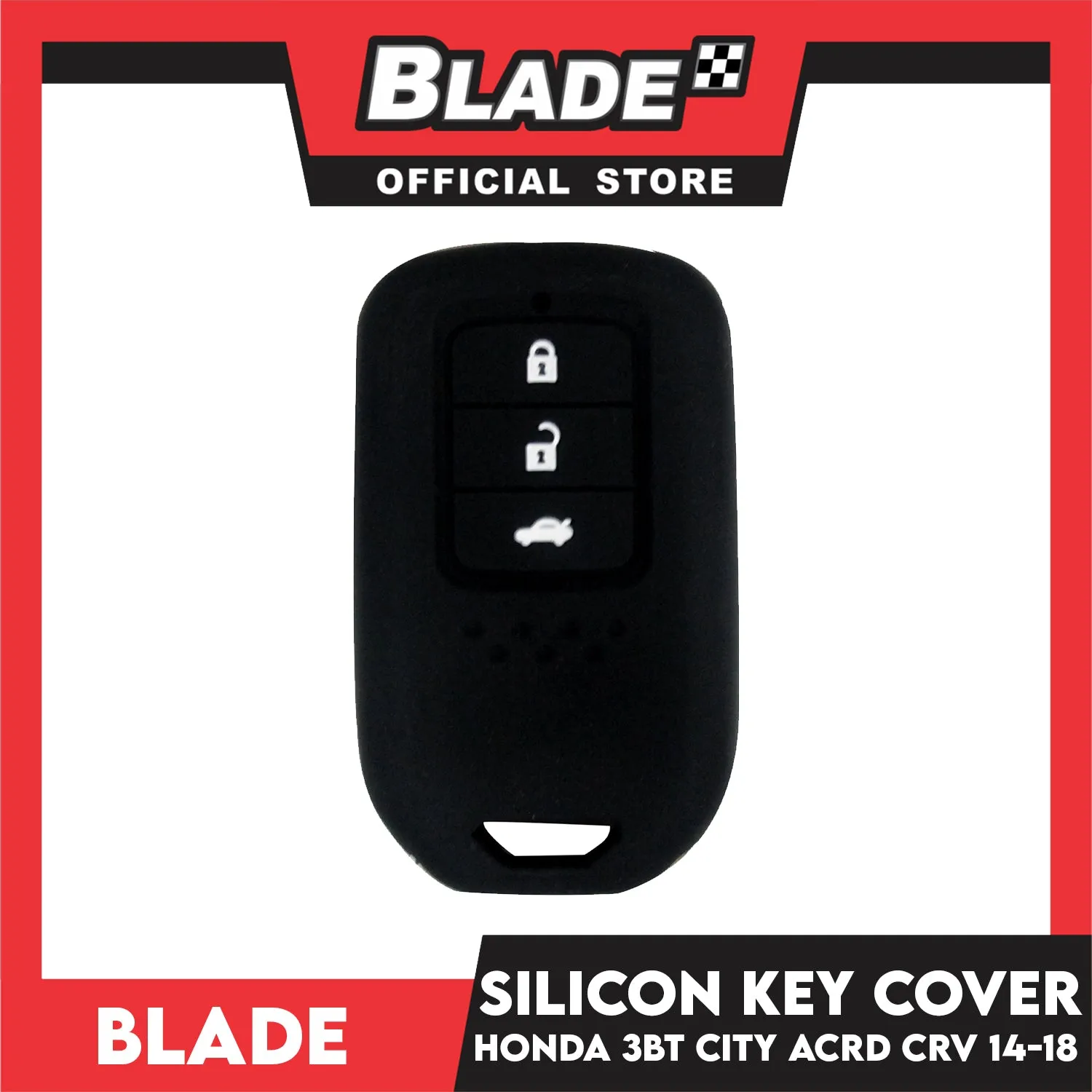 Blade Key Silicone Case Honda 3 Button City 14-18 (Red/Black)
