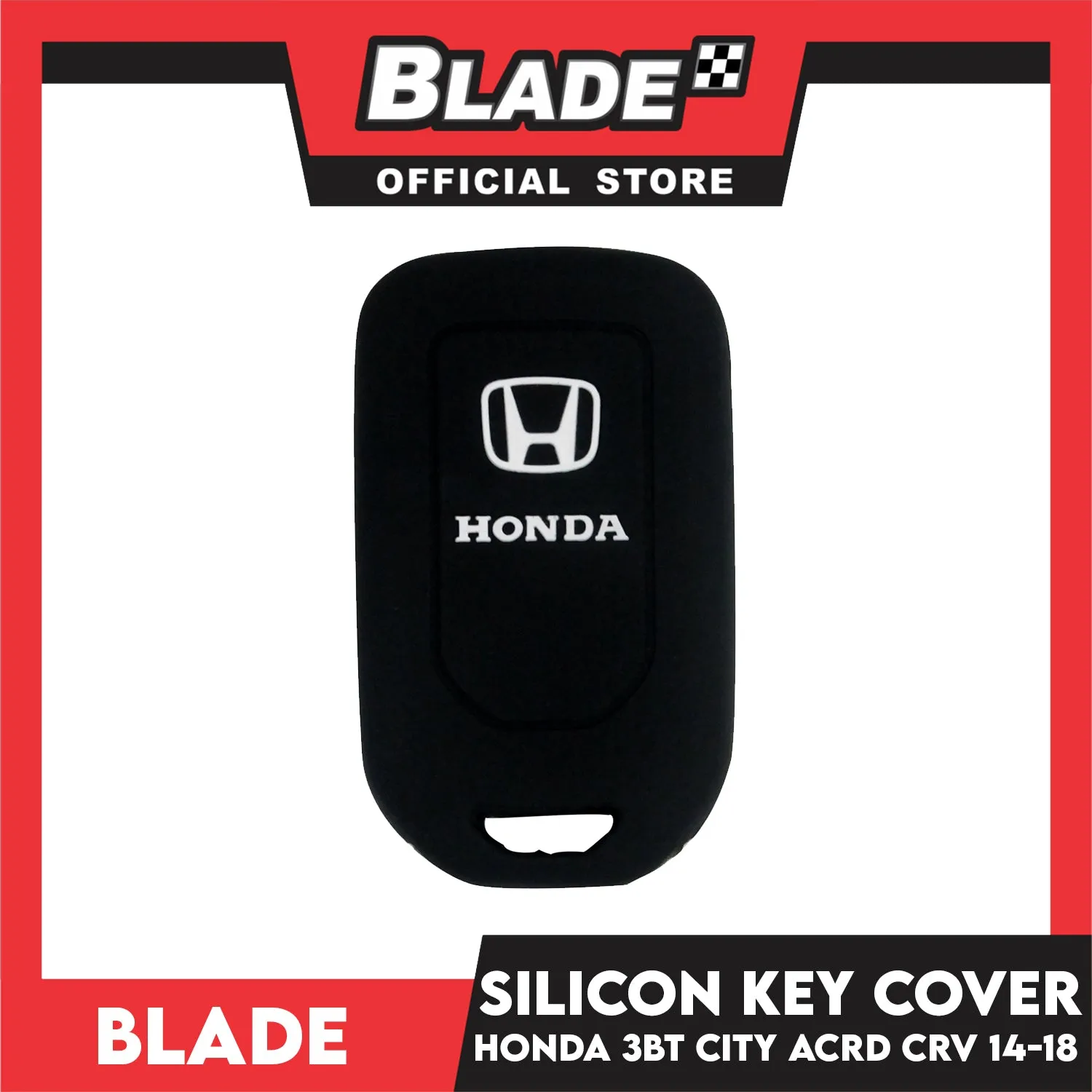 Blade Key Silicone Case Honda 3 Button City 14-18 (Red/Black)