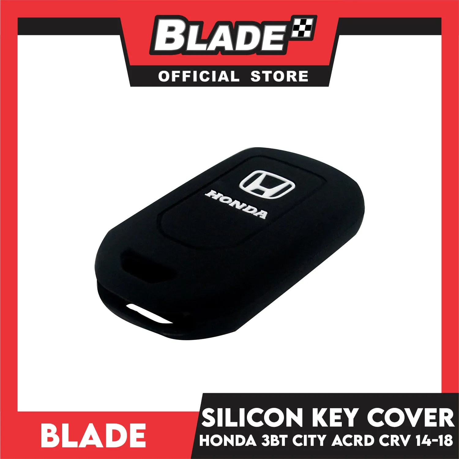 Blade Key Silicone Case Honda 3 Button City 14-18 (Red/Black)
