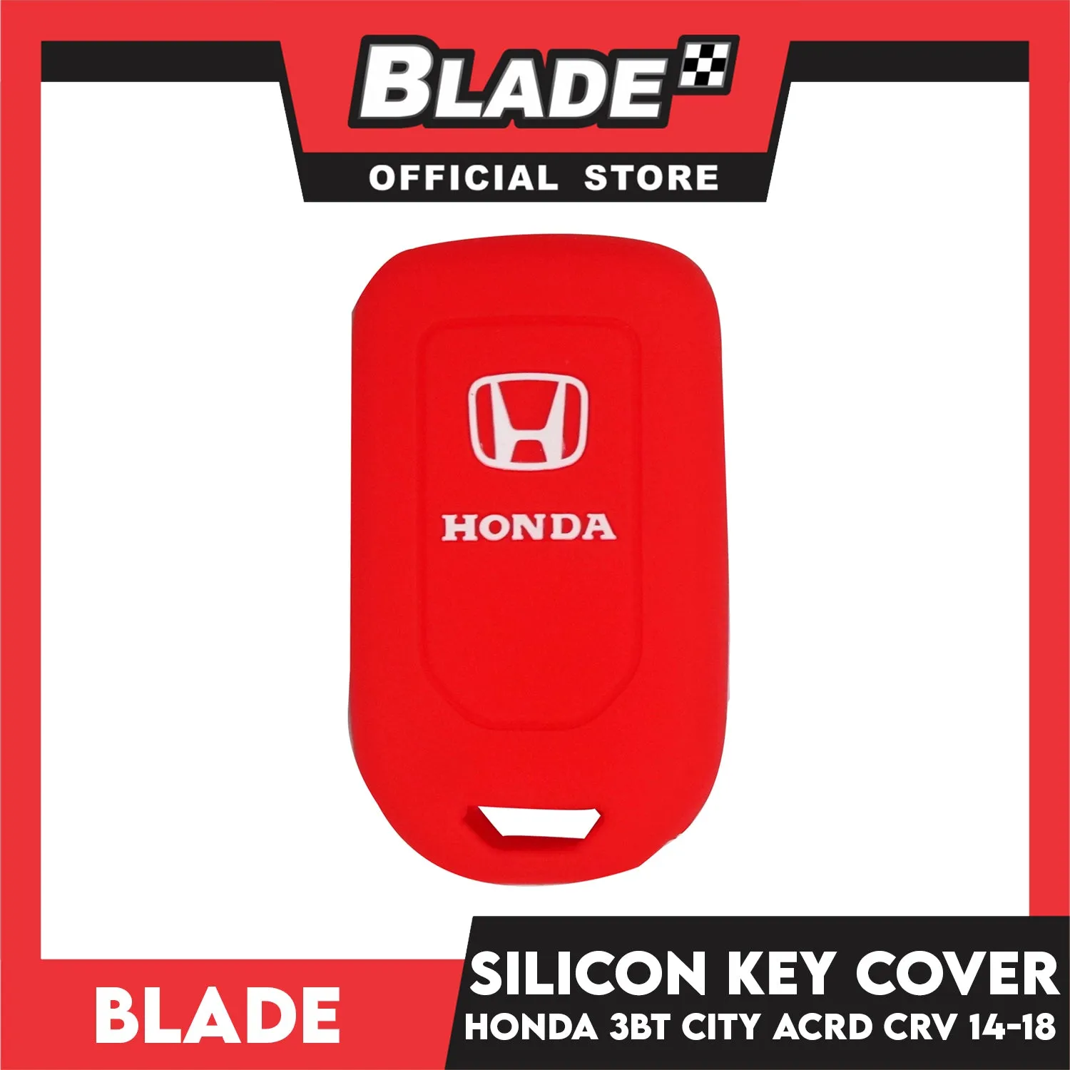 Blade Key Silicone Case Honda 3 Button City 14-18 (Red/Black)