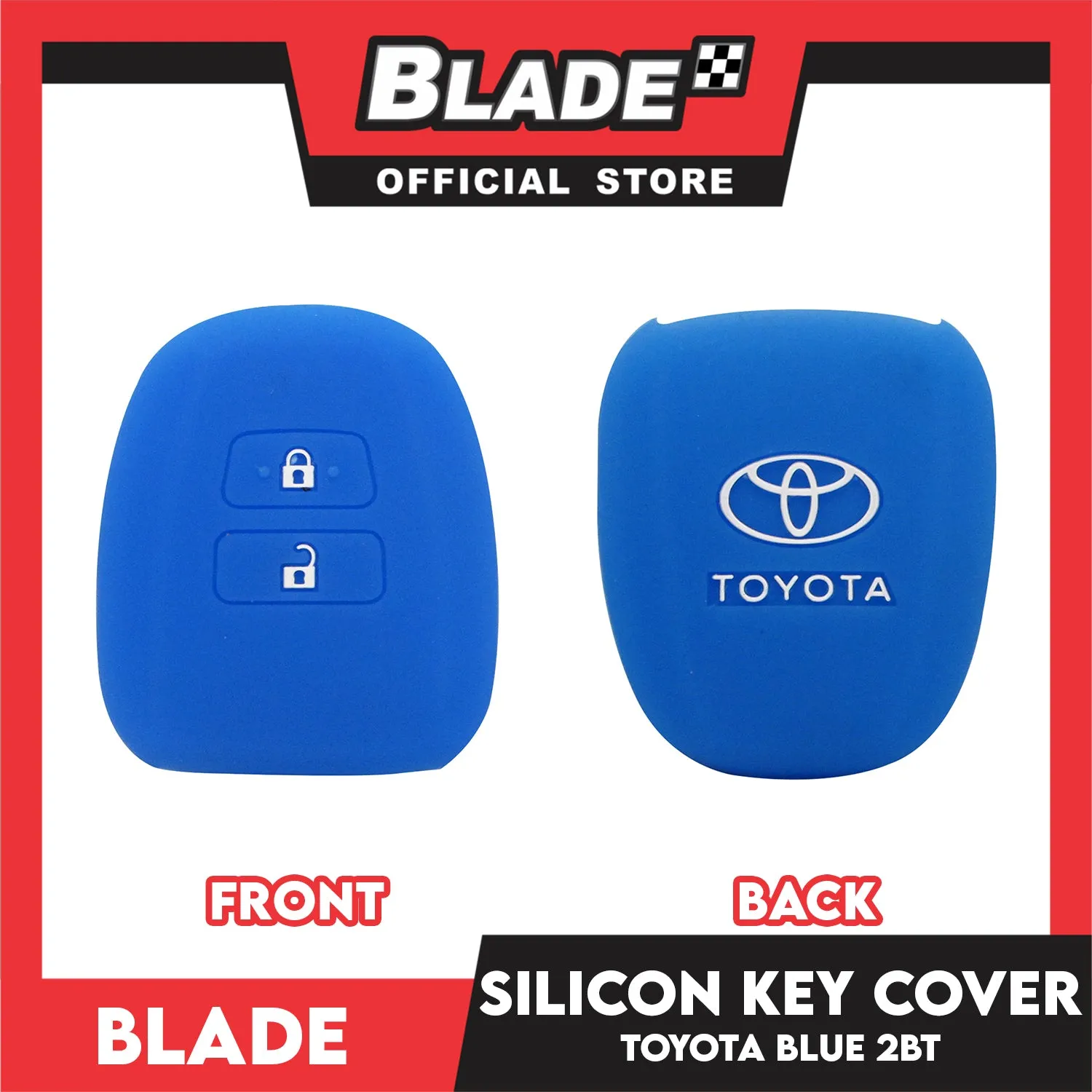 Blade Key Silicone Case Toyota 2 Button 1375 (Red/Black/Blue)