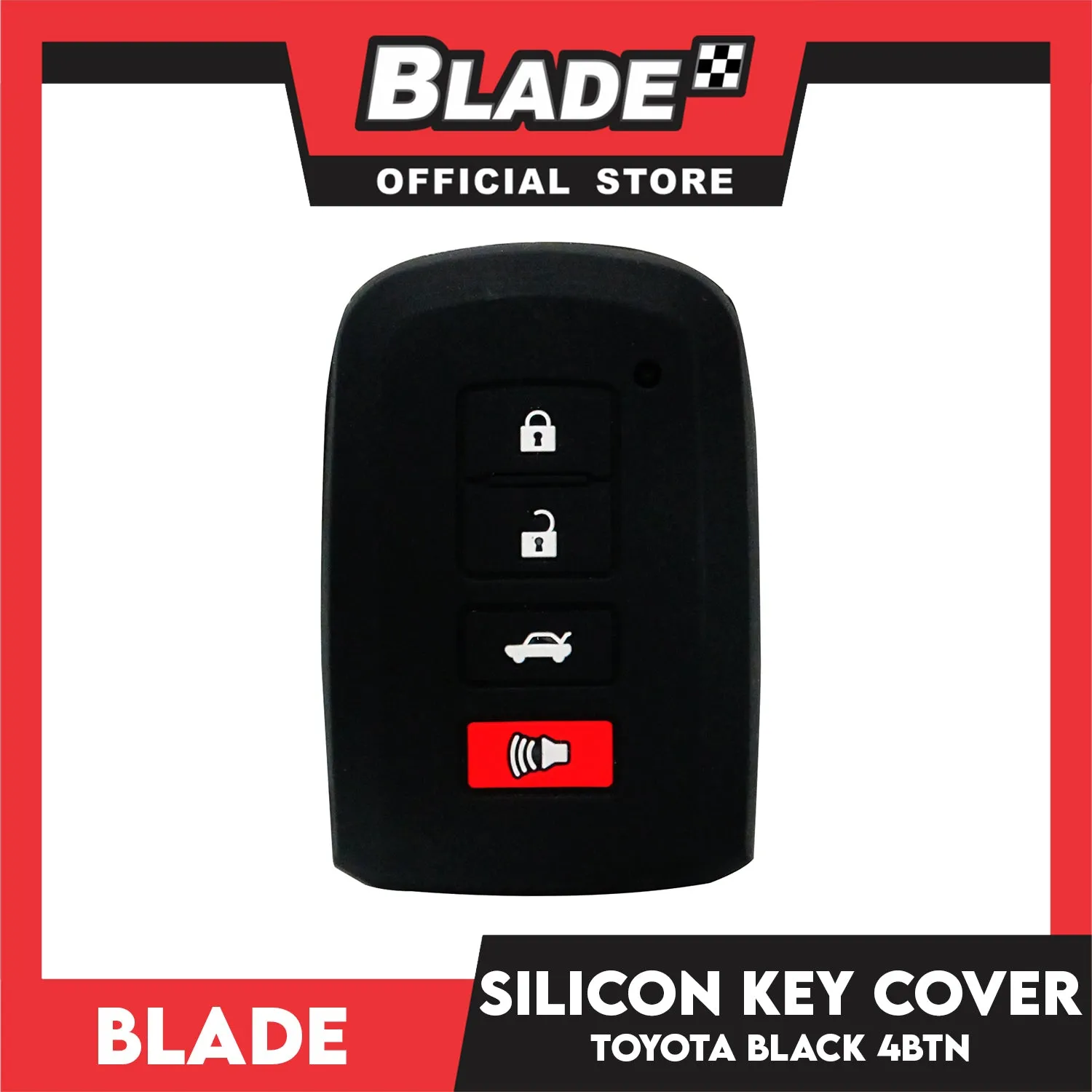 Blade Key Silicone Case Toyota 4 Button 14'-17' (Black)