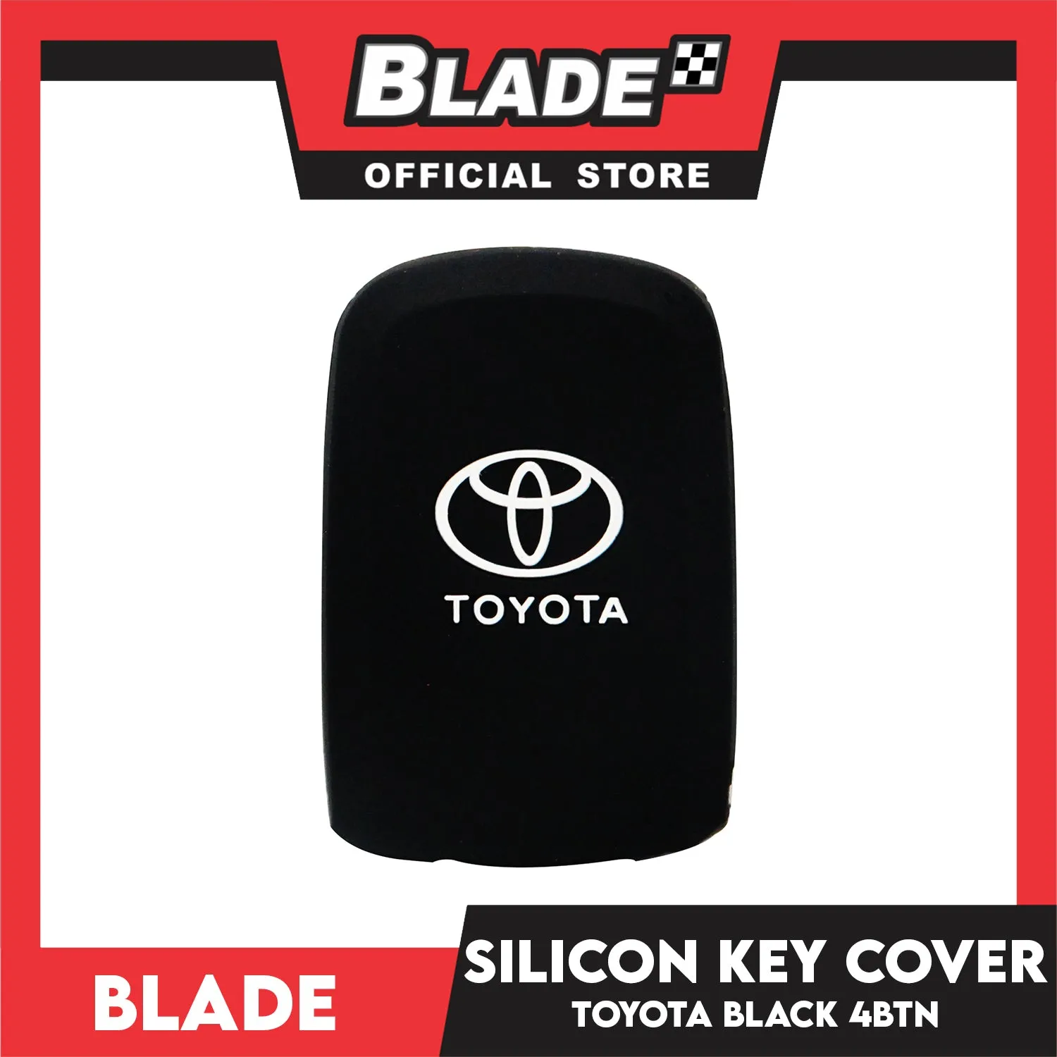 Blade Key Silicone Case Toyota 4 Button 14'-17' (Black)
