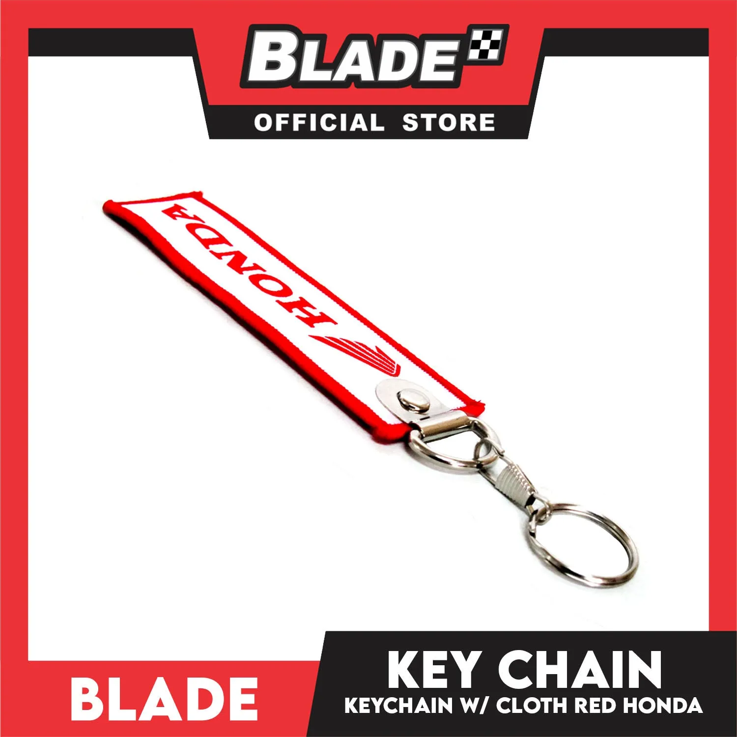Blade Keychain Cloth Tag Honda (Red and White)