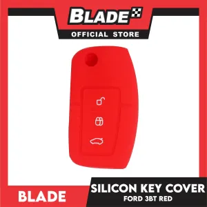 Blade Silicone Case key Cover Ford 3 button (Red, Black) Fiesta Focus Mondeo Falcon C-Max Eco Sport (Red)