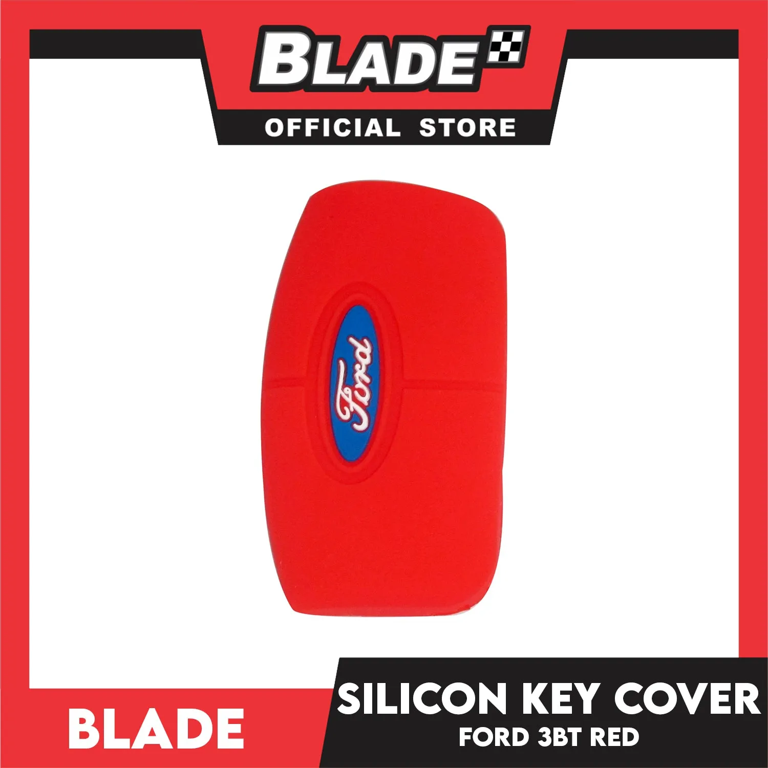Blade Silicone Case key Cover Ford 3 button (Red, Black) Fiesta Focus Mondeo Falcon C-Max Eco Sport (Red)