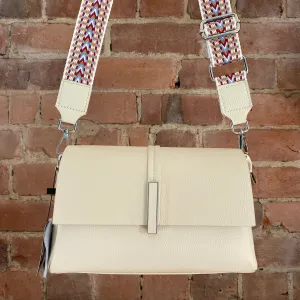 Bone leather shoulder bag