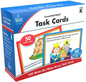 Brand new Task Cards Learning Cards, Grade K! 100 write on/wipe away task cards!