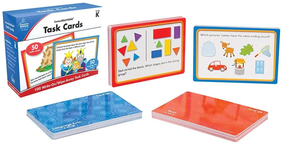 Brand new Task Cards Learning Cards, Grade K! 100 write on/wipe away task cards!