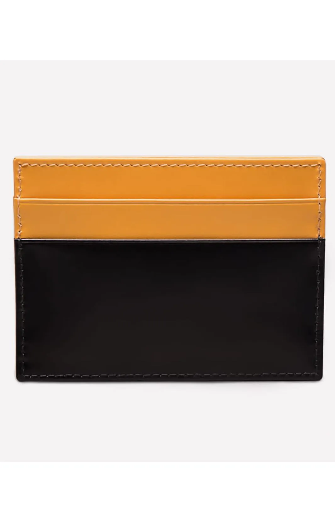 BRIDLE HIDE FLAT CREDIT CARD CASE - BLACK