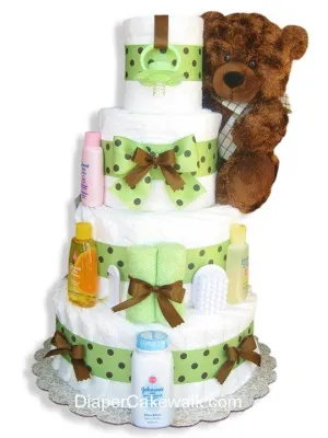 Brown & Green Diaper Cake