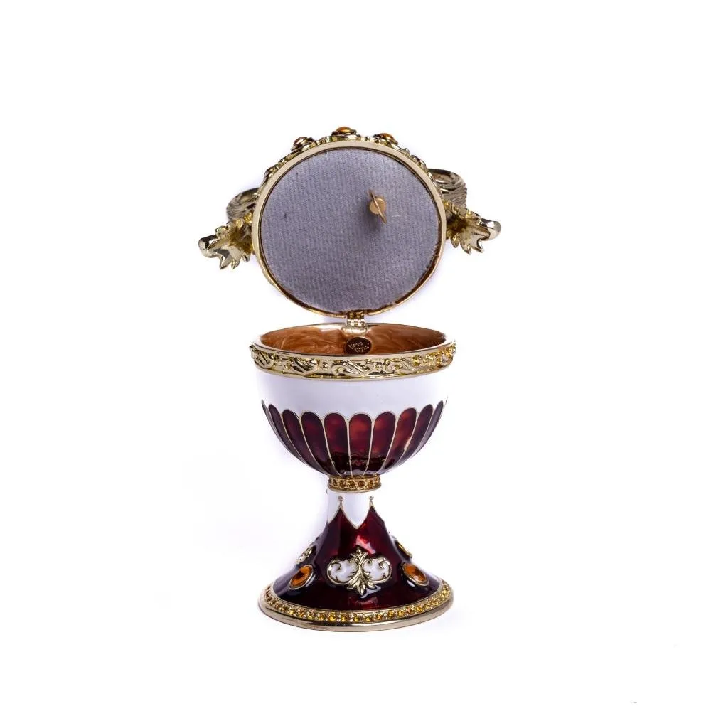 Brown Music Playing Faberge Egg with Wings