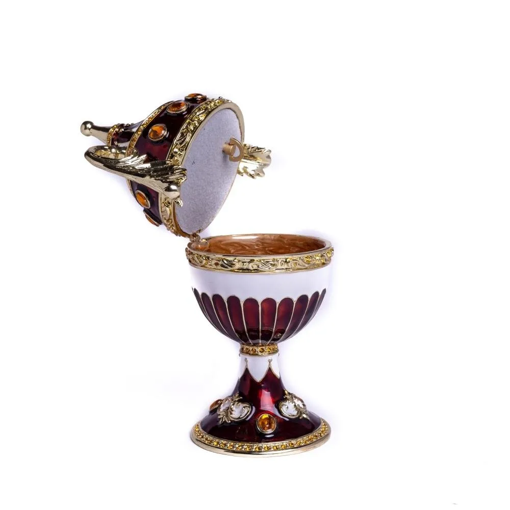 Brown Music Playing Faberge Egg with Wings