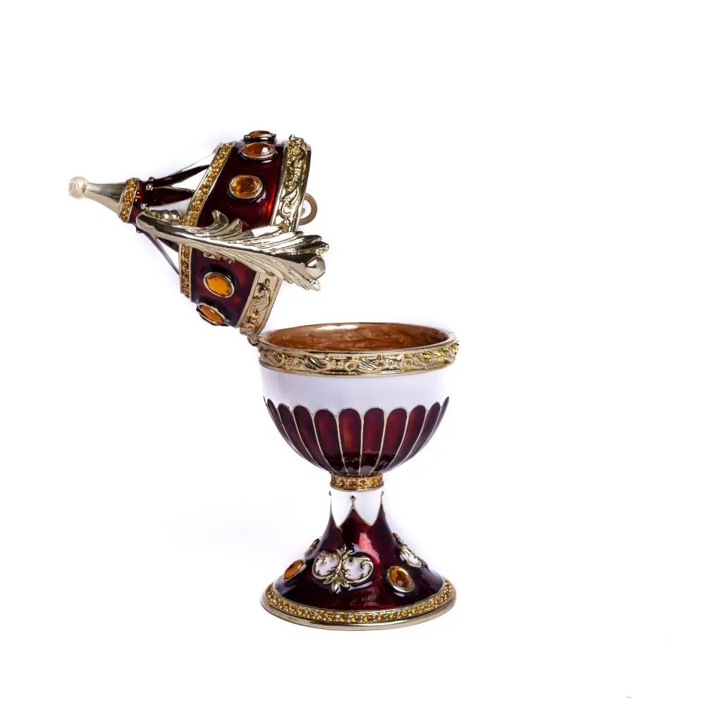Brown Music Playing Faberge Egg with Wings