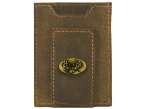 Buck Vintage Tan Leather Magnetic Front Pocket Wallet