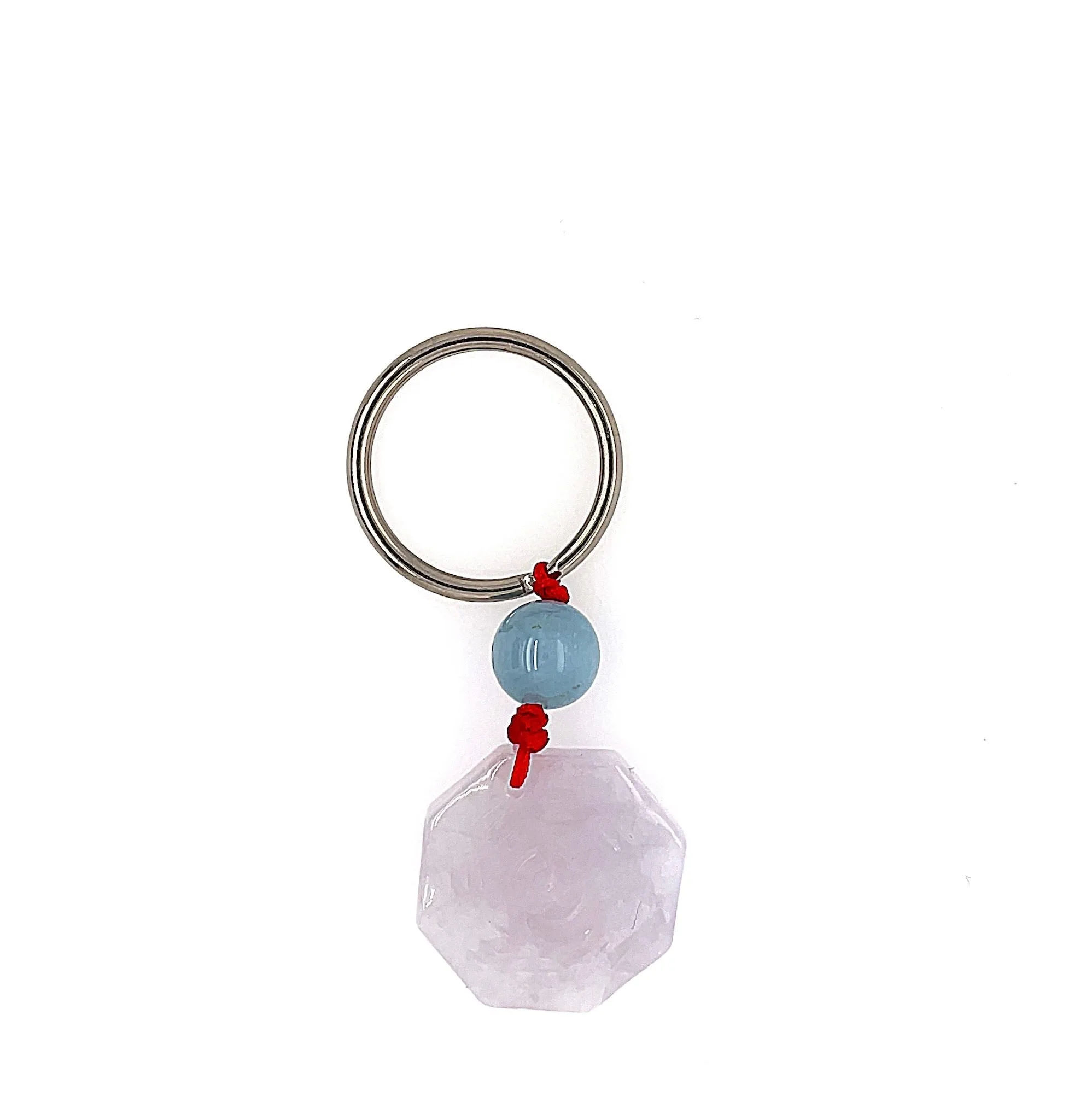 Burmese Jadeite Baqua Paired w/ Aquamarine Charm